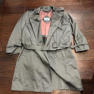 Gray Trench Coat with Belt